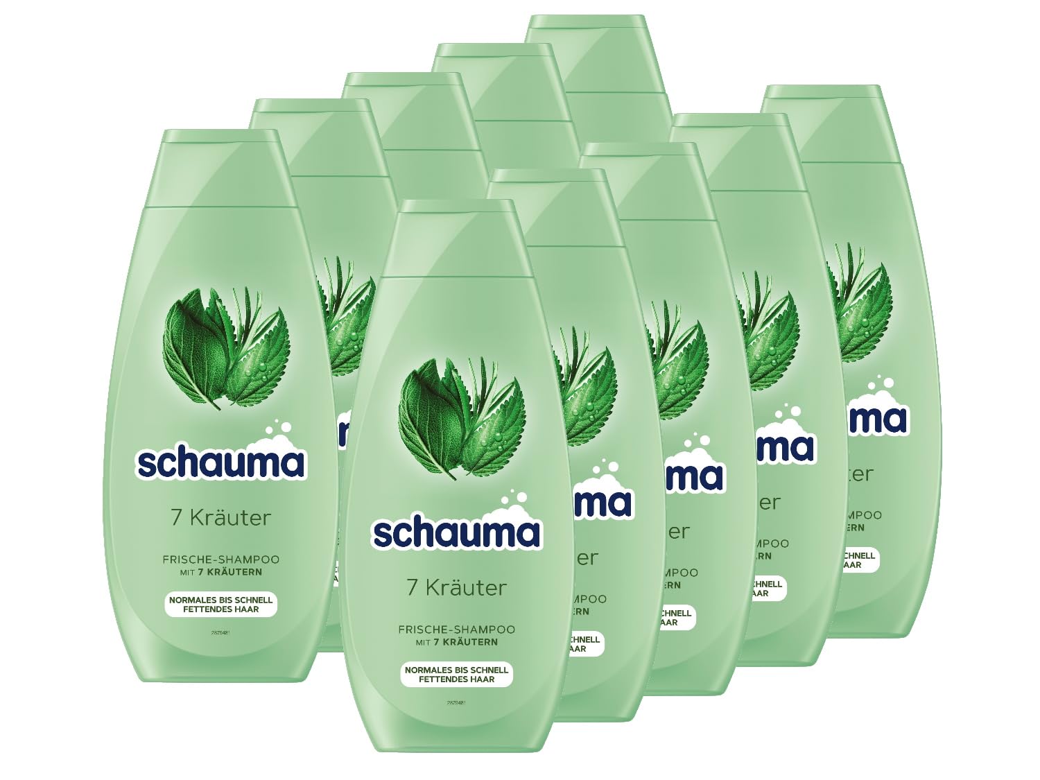 Schauma Schwarzkopf Shampoo 7 erbe (10 x 400 ml), shampoo per capelli dona alla struttura dei capelli una leggera freschezza, shampoo fresco per capelli da normali a rapidi