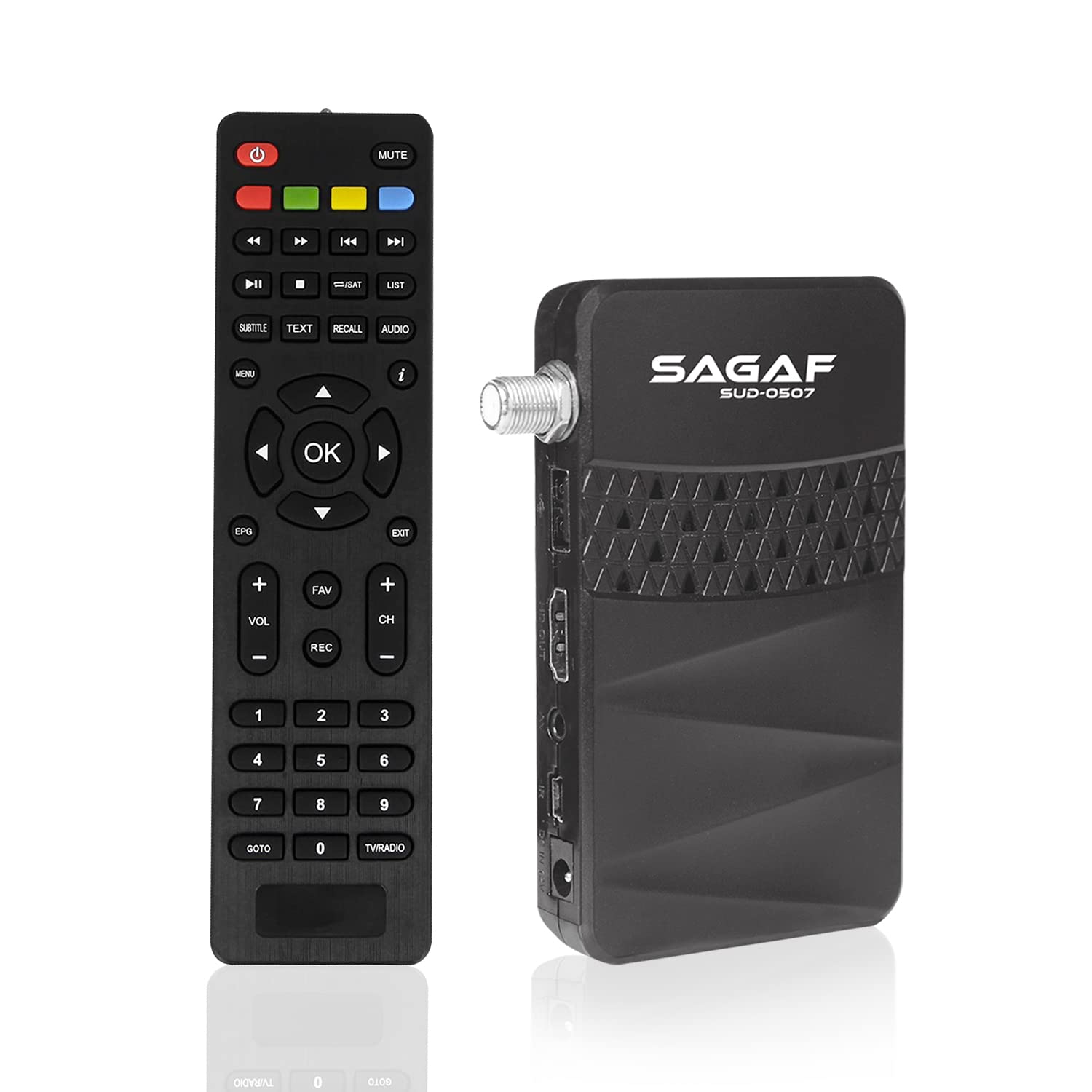 LEYF Sagaf Sud - 0507 Mini Satelite Receptor - DVB - S2 - Full HD 1080p Receptor de Satélite Digital - Decodificador Receptor Satelite (HDTV, Scart, USB) Sólo para Canales alemanes