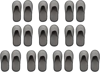 MILISTEN 10 pares de chinelos de casa para convidados chinelos descartáveis de spa antiderrapantes chinelos universais para casa sapatos de sala de estar para mulheres homens hotel sauna massagem cinza