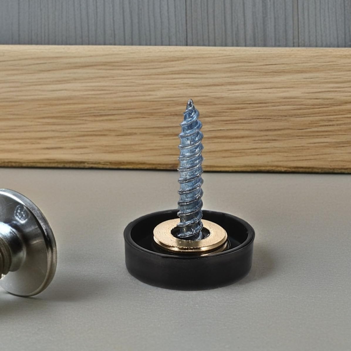 Levemolo 12 Pcs Mm Stainless Steel Screw Covers Cap Black Decorative Nail Head Covers for Makeup Mirror and Bathroom Mirror with Strong Fastening and Easy Installation