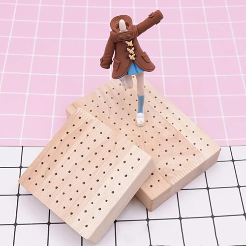 Miniatura 2 de Tablero de clavijas de madera, figuras cuadradas de arcilla, estante de exhibición, soporte para piruletas, soporte para brochetas de alimentos,