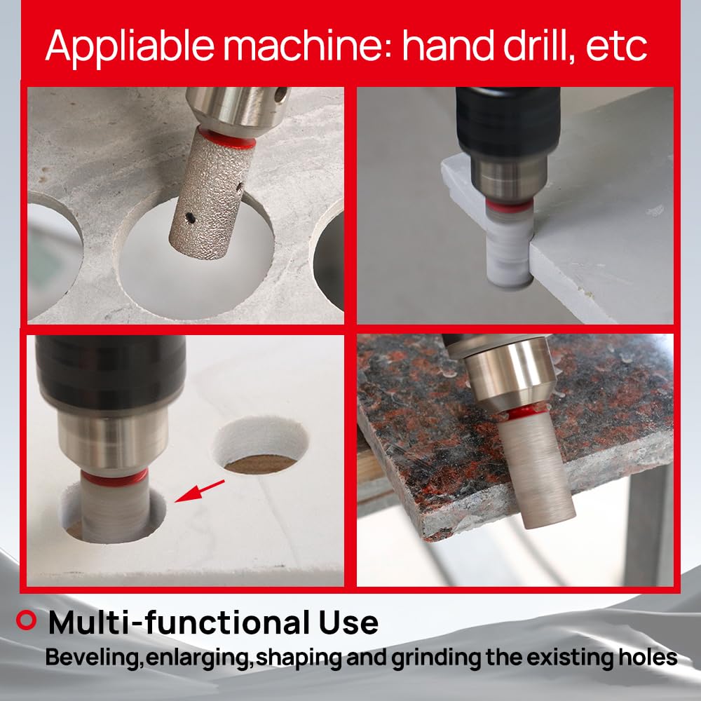Fresa Diamantata DT-DIATOOL 50 Mm - Per Smussare Fori In Piastrelle E Marmo - Filetto M14 Per Smerigliatrice