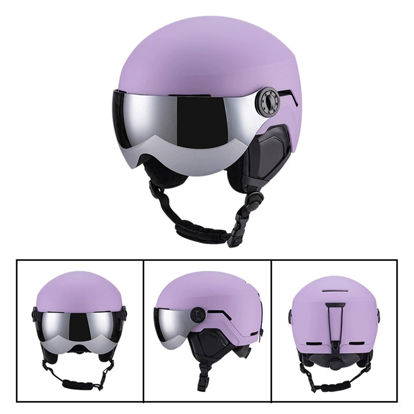 Kask narciarski - odporny na uderzenia kapelusz śnieżny z okularami, kask narciarski snowboardowy, ciepła i wytrzymała konstrukcja, łatwa w noszeniu, narzędzie ochronne, akcesoria do kasku dla