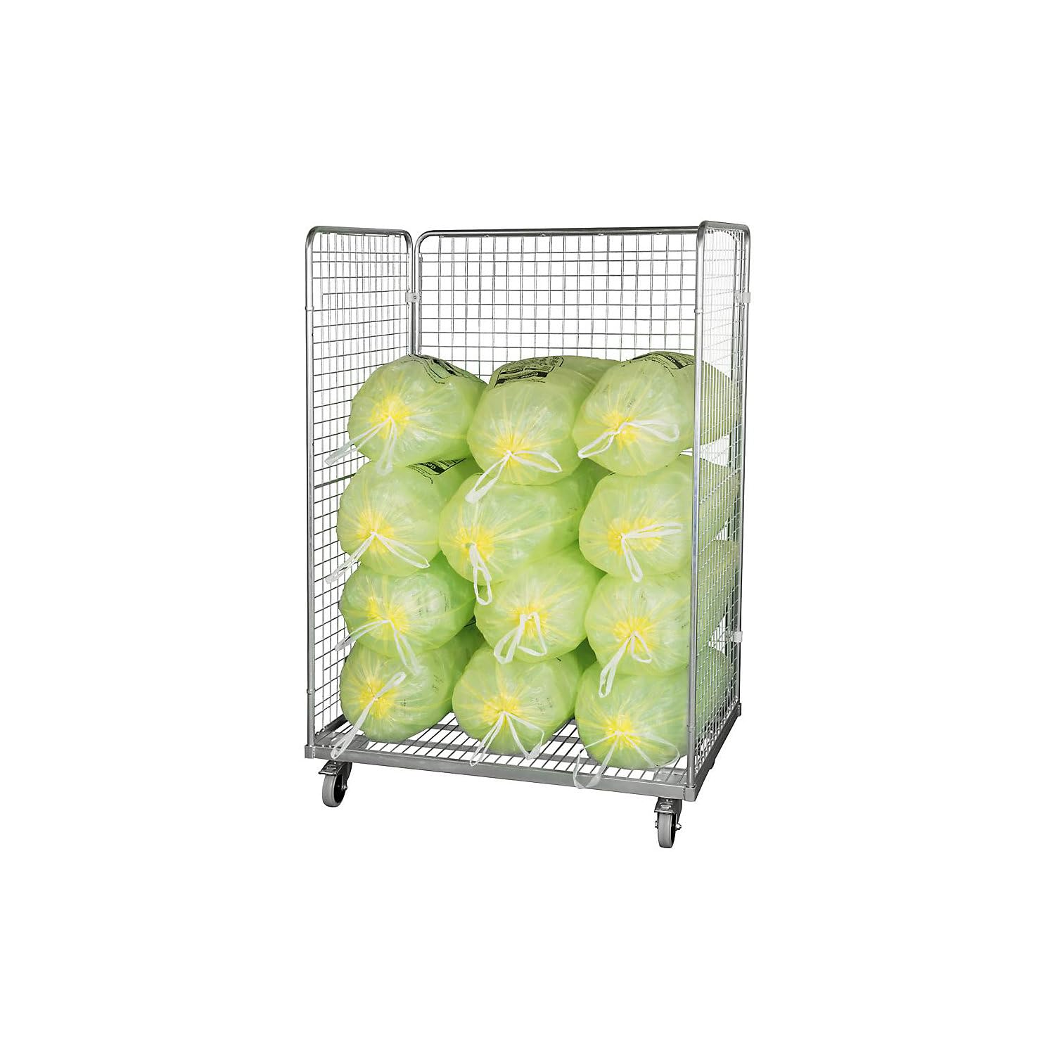 Roll-conteneur en Acier, L x l 1200 x 800 mm, 3 Faces, Avec paroi arrière -