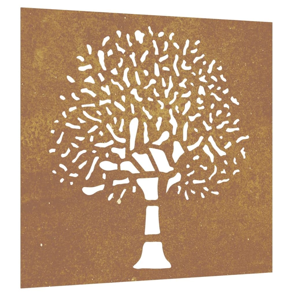 B&Q -  Garden Wall Decoration 55X55 Cm Corten Steel Tree Design