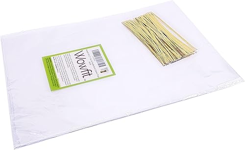 Miniatura 7 de Wowfit Bolsas de regalo de celofán con fondo transparente de 10 x 14 pulgadas con lazos dorados de 6 pulgadas, embalaje de violonchelo para