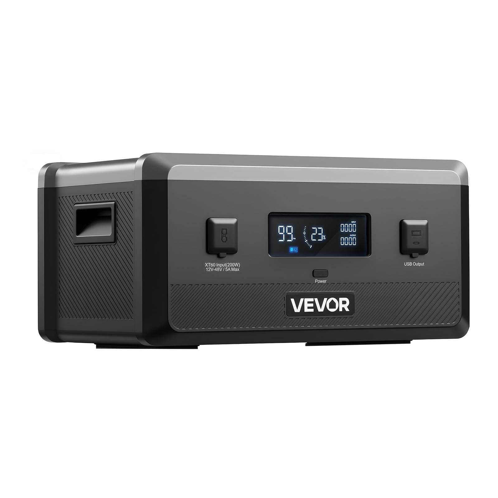 VEVOR Batería Portátil de Expansión Adicional LiFePO4 de 2160 Wh, con 3 Puertos de Salida para Uso Doméstico, Camping, Viajes, Autocaravanas y Emergencias, 387 x 270 x 196 mm, Color Negro y Gris