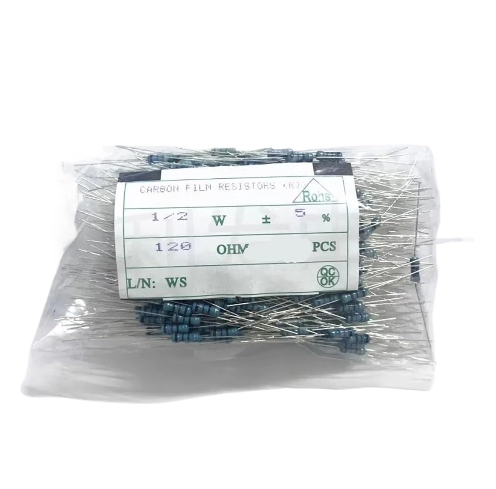 JFUDJKLI 20pcs/Batch 1/2W Carbon Film Resistor 0R to 1M 10K Ohm 100R 330R 360R 680R 910R 2K 4.7k 2.2K 1K 100K 470K+-5% 0.5W (Size : 13R)