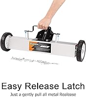 Vista 4 de Ochine Barredora magnética de alta resistencia con ruedas, 30 libras de capacidad, herramienta de recogida de piso con mango de liberación