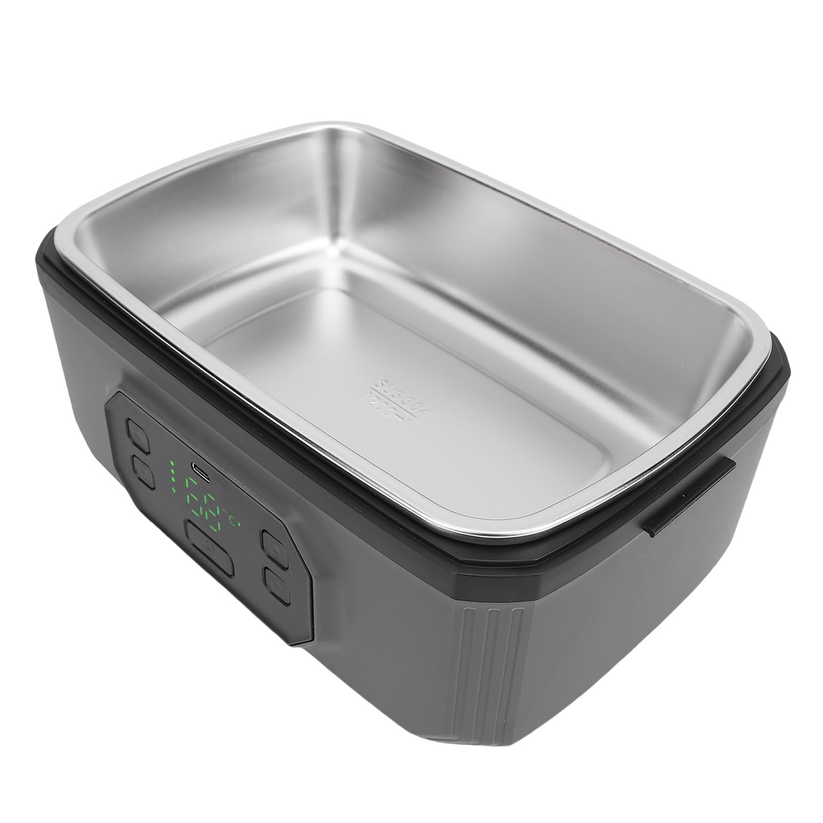 Wakects Elektryczny Pojemnik na Drugie śniadanie, Akumulatorowy, Przenośny Podgrzewacz do Lunchu ze Stali Nierdzewnej 304, Szybkie Nagrzewanie, Duża pojemność, szczelność do Pracy w Samochodzie