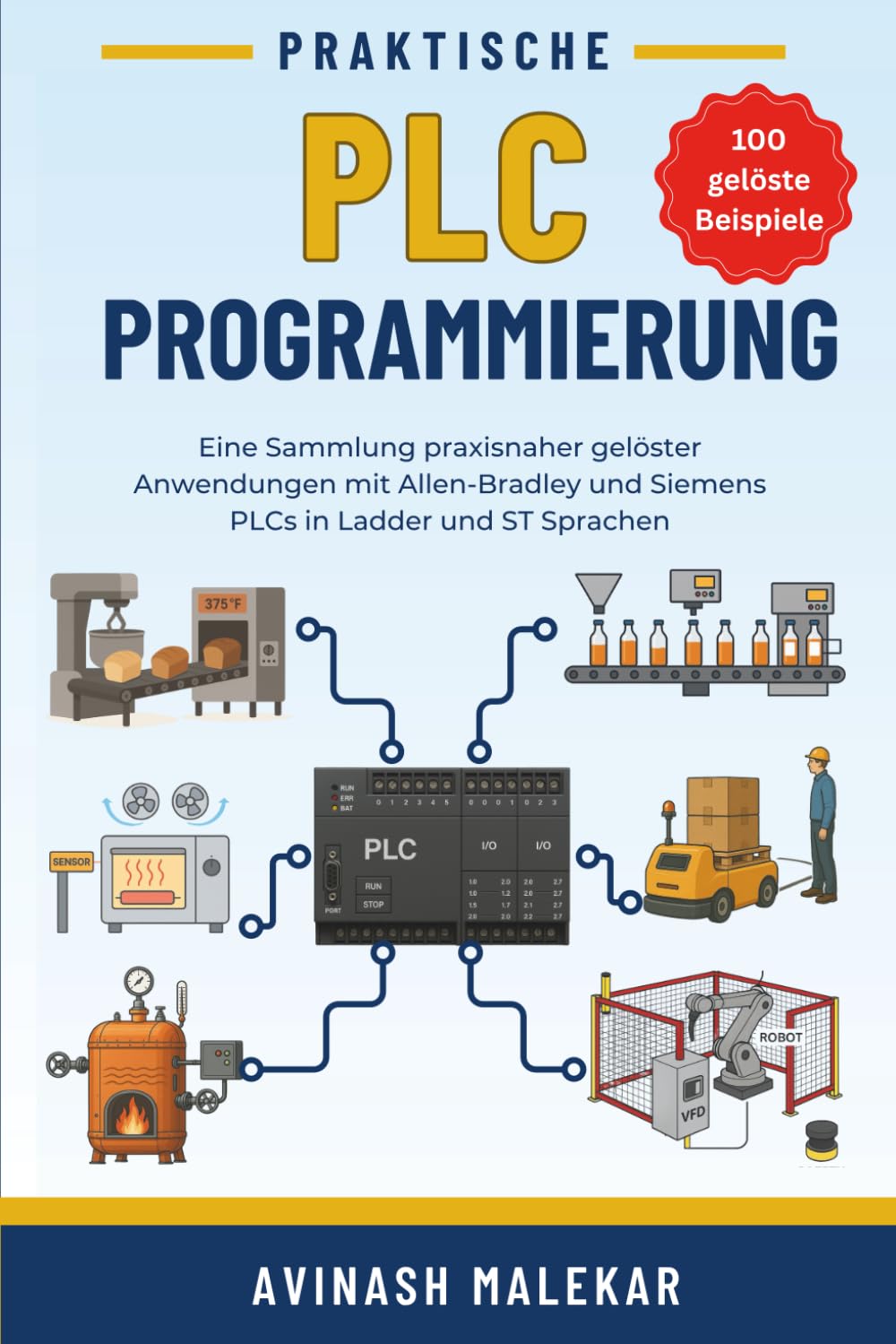Praktische PLC-Programmierung: Eine Sammlung praxisnaher gelöster Anwendungen mit Allen-Bradley und Siemens PLCs in Ladder und ST Sprachen (Industrial automation)