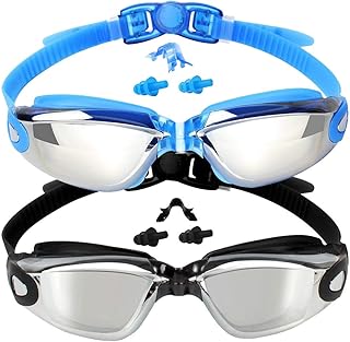 Sponsored Ad - Kids Swim Goggles, Pack of 2 Swimming Goggles for Children Teens, Anti-Fog Anti-UV Youth Swim Glasses Leak ...