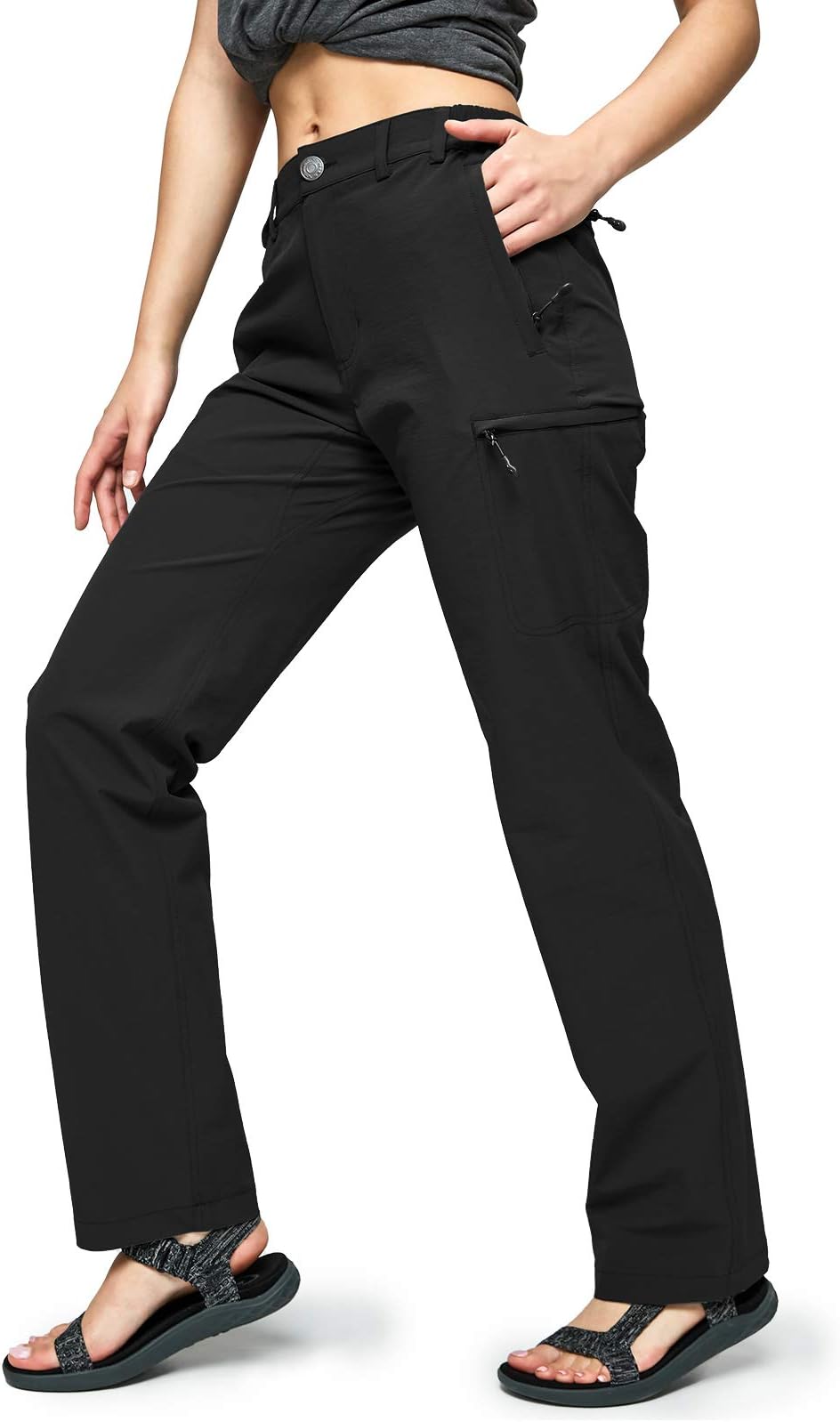 Women's Quick Dry Cargo Pants Lightweight Tactical Hiking Pants with 6 Pockets, Stretchy and Water-Resistant