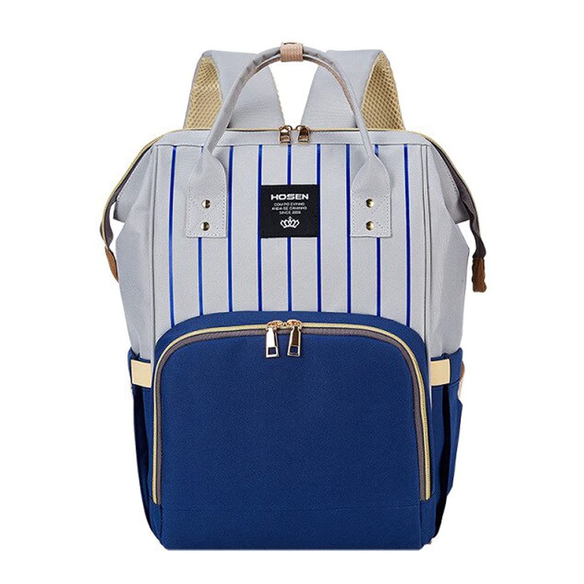 Baby Bucket Diaper Bag/Baby Bag/Mummy Bag/Handbag/Nursery Bag/Travelling Backpack-(Navy & Grey)-image-44