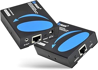 Orei HDMI Extender Over Single Ethernet CAT6/CAT7 Cable Supports 1080p @ 60Hz, 3D, HD Audio with IR – Up to 196 FT (EX-196PRO-KIT)