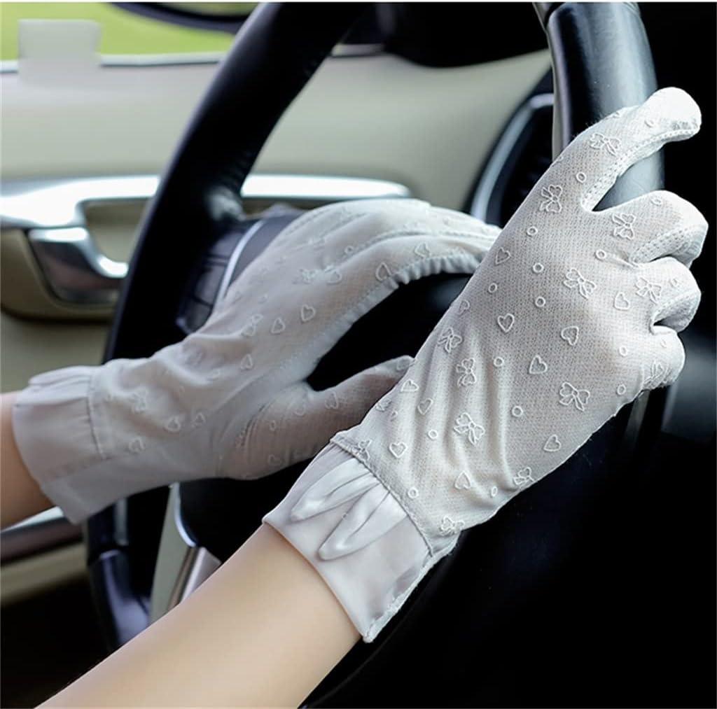 Spring and Autumn Gloves Women's Thin Ice Silk Cycling Touch Screen Sunshade Sleeves Breathable