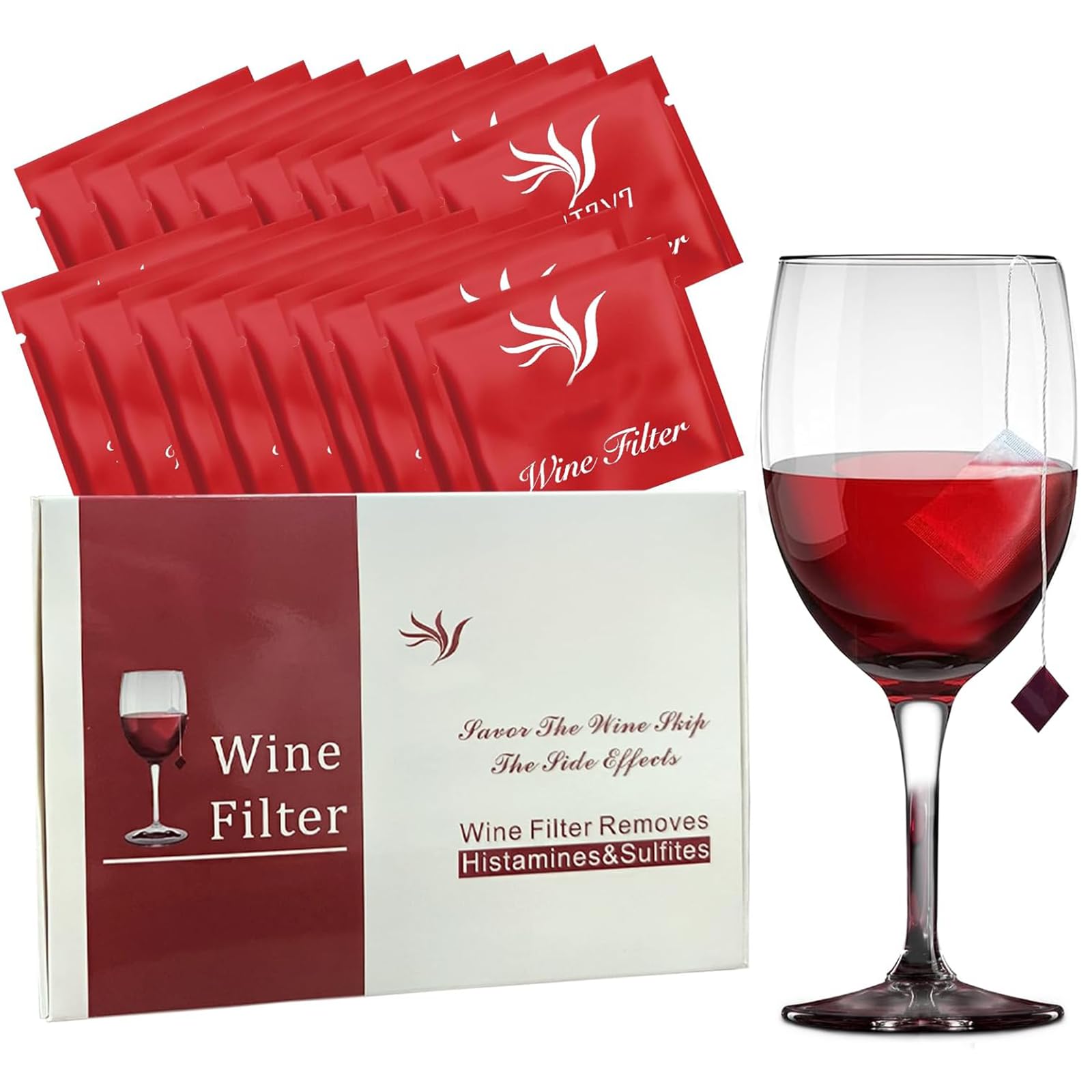 18 Pack Wine Filters, Wine Purifier To Remove Sulfite And Histamine