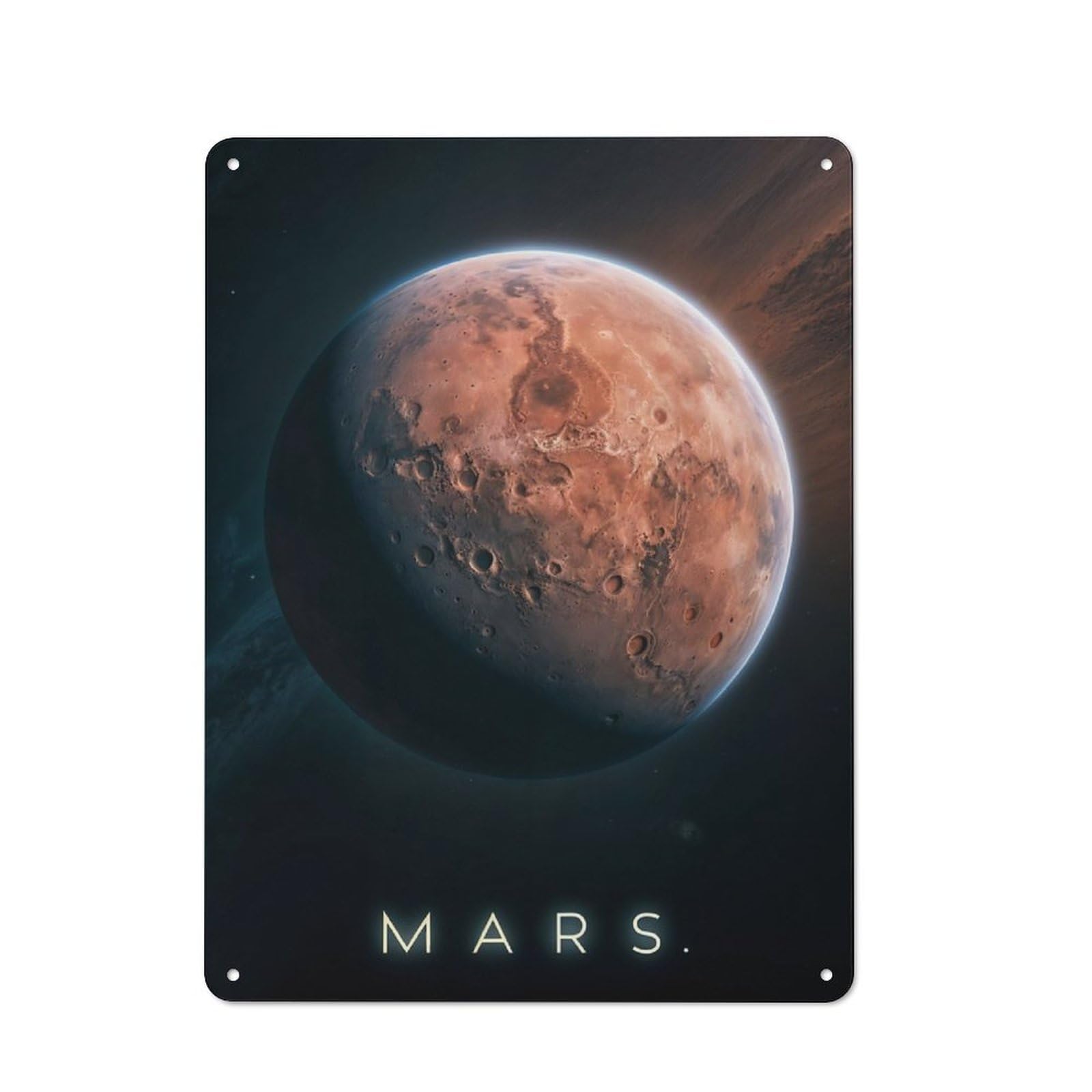Junmoney Planet Mars In Space Rustic Metal Sign 40X30cm For Hallway Wall, For Collectors Of Rustic Metal Wall Decor