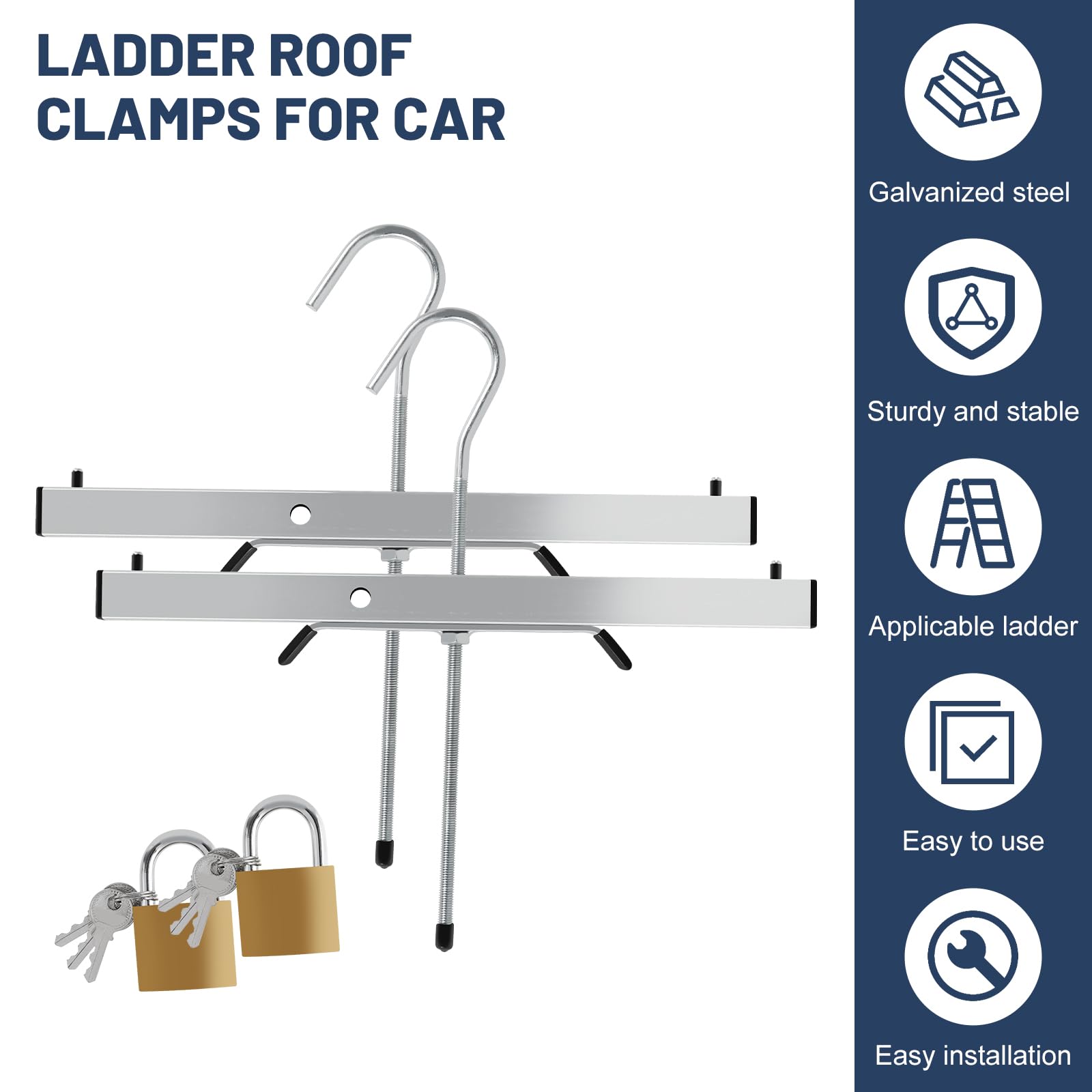 Ladder Stabilizer For Roof Ladder Roof Rack Clamp Locks - Steel Locking ...