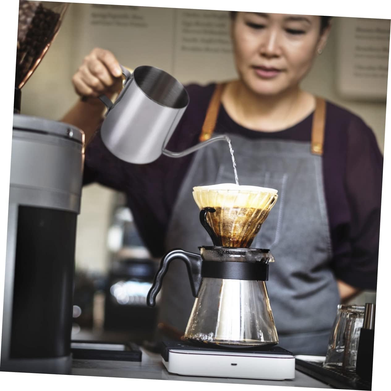 1Pc Stainless Pot Handmade Long Narrow Mouth Kettle for Home and Shop Use Polished Finish Drip Coffee Maker for Coffee
