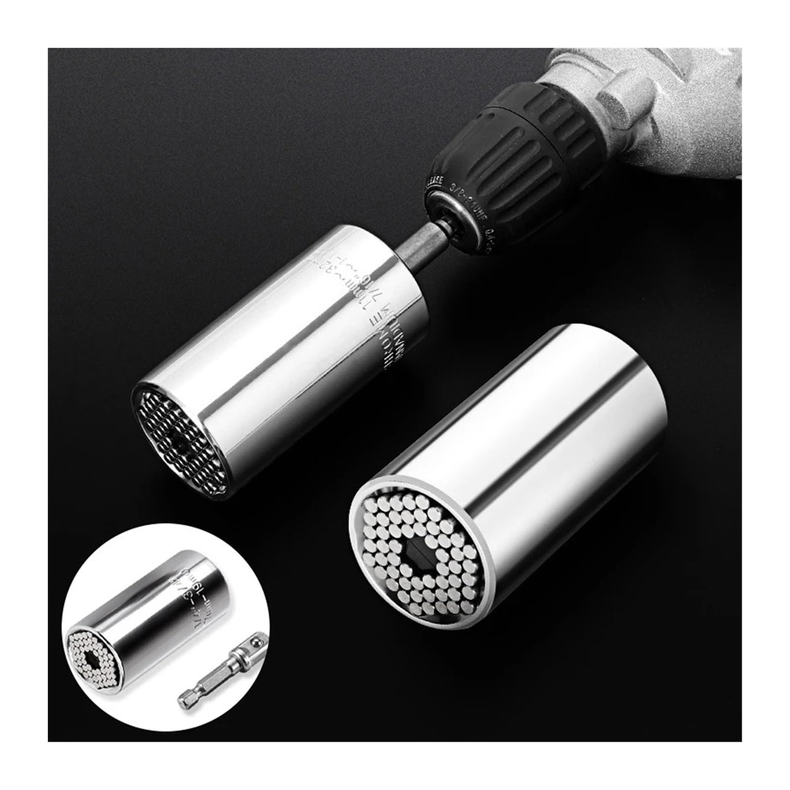 Clé de connexion magique multifonctionnelle à douille universelle, 7-19mm 9-27mm 11-32mm, poignée, adaptateur de perceuse électrique, outil de manchon de boulon d'écrou ( Color : Sleeve and Connector