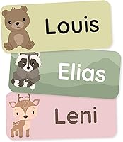 Vista 13 de Etiquetas de nombre personalizadas para niños (60) – Adhesivos personalizados impermeables y duraderos para ropa, guardería, oficina y suministros