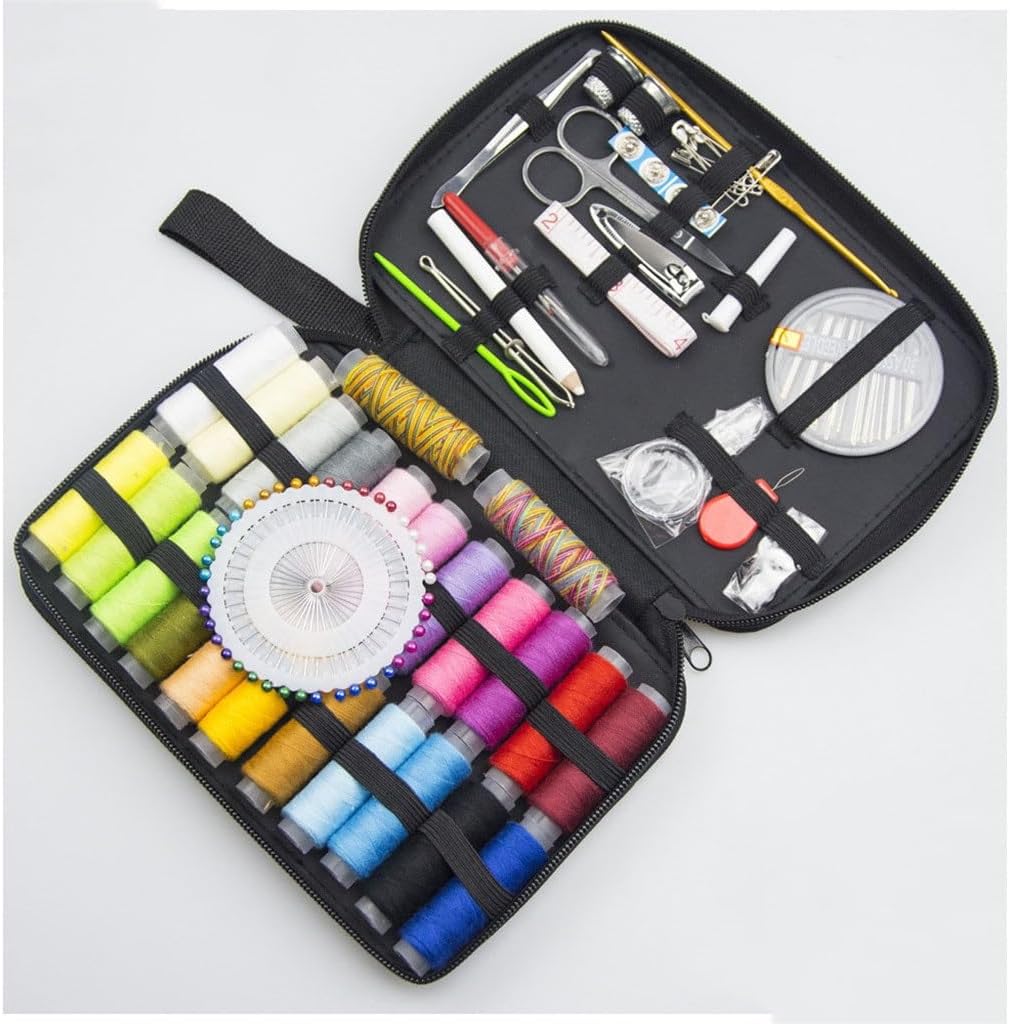 ASWRTYJO Portable Sewing Kit Household Sewing Tools Sewing Box 132 Pieces Embroidery Needle Combination