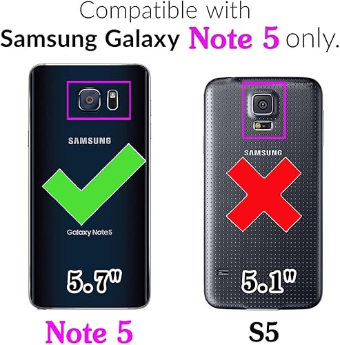 Asuwish Funda para Samsung Galaxy Note 5 con protector de pantalla de vidrio templado y delgada y resistente híbrida de doble capa, accesorios disponible en Yaxa Colombia