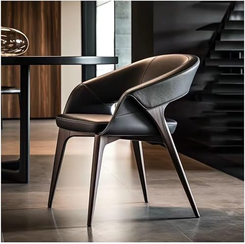 Miniatura 2 de Sillas de comedor, Silla de comedor moderna de mediados de siglo, Silla de cocina de cuero sintético Retro,Sillas para comedor