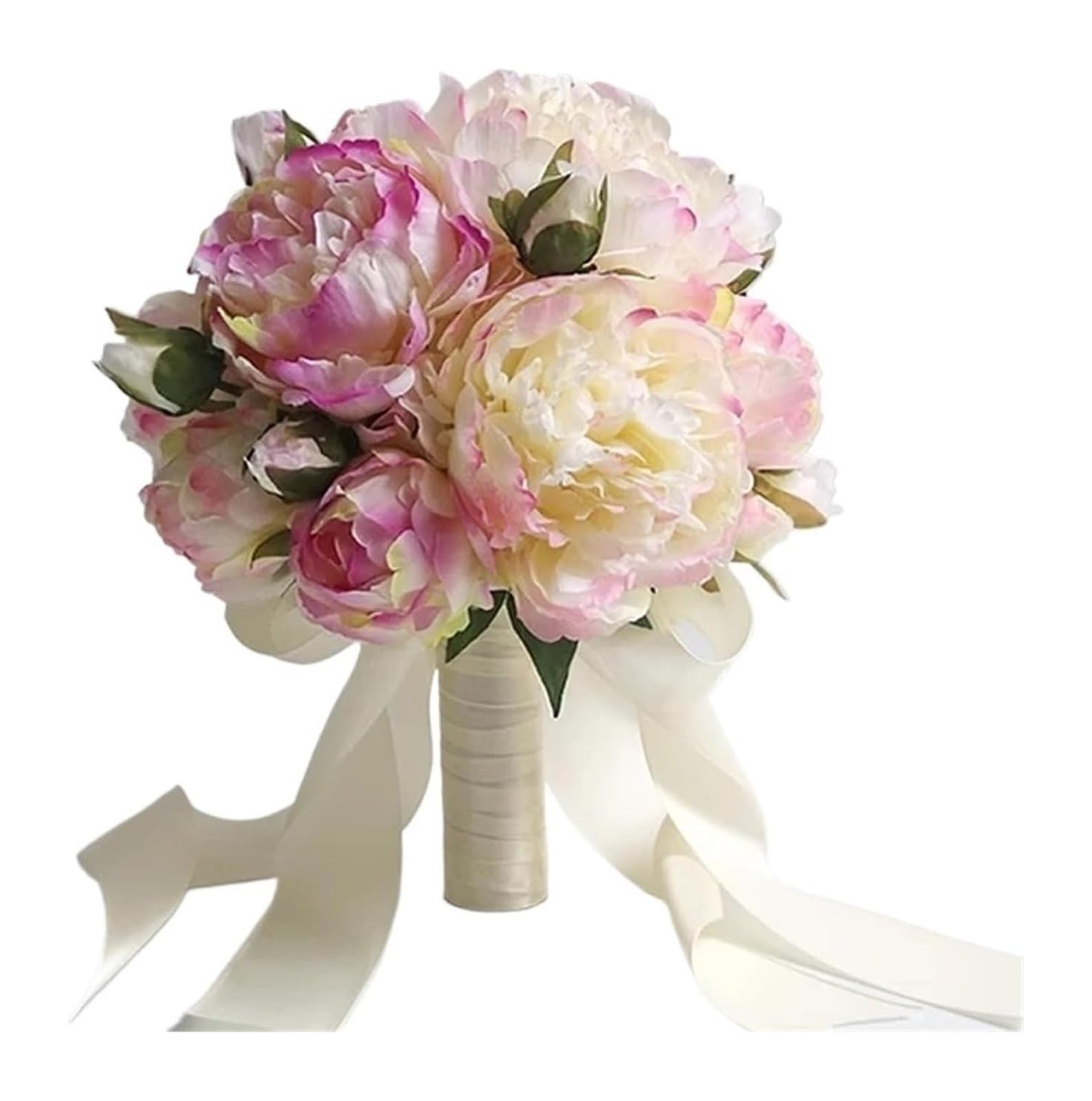Giveduno Artificial Gradient Pink Peony Bridal Bouquet
