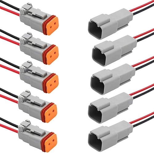 Miniatura 10 de Deutsch DT Conector de 6 Pines, 6 Vías, Conector Eléctrico Automotriz Impermeable, Clavija Macho y Hembra, Arnés de Cableado con Cable de 16AWG,