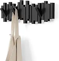 Cabideiro De Parede Sticks Cor Preto Em Plastico Umbra Preto
