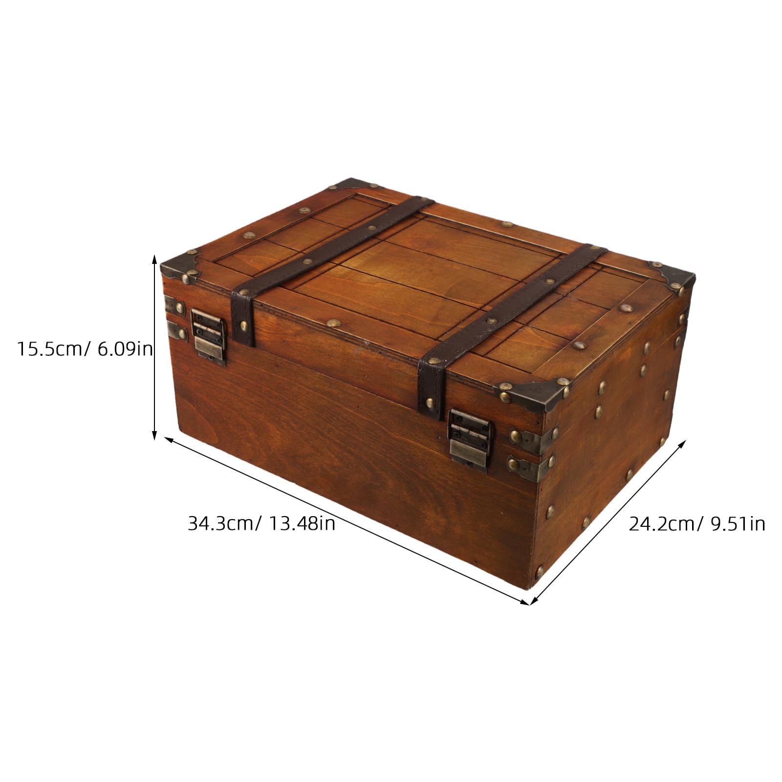 Unomor Baule Portatile in Legno Retrò con Chiusura Antica e Manico