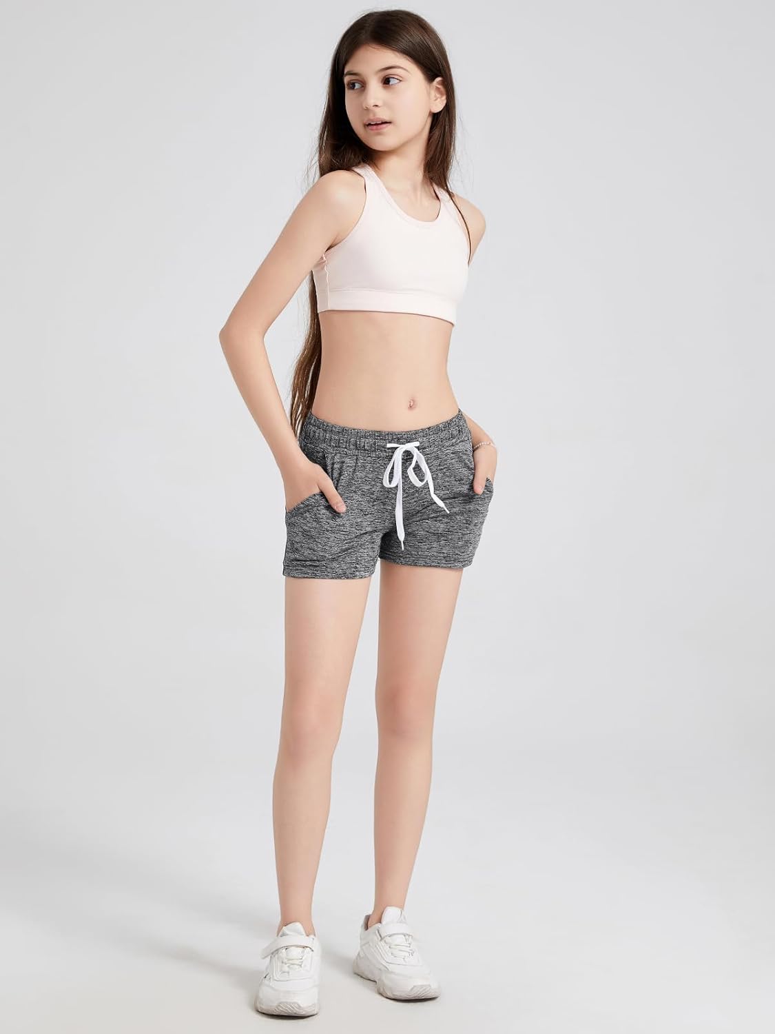4 Packs Girls Athletic Shorts with Pocket Active Shorts for Teen Girls,Dry-Fit Girl Running Short for Sports - Image 5