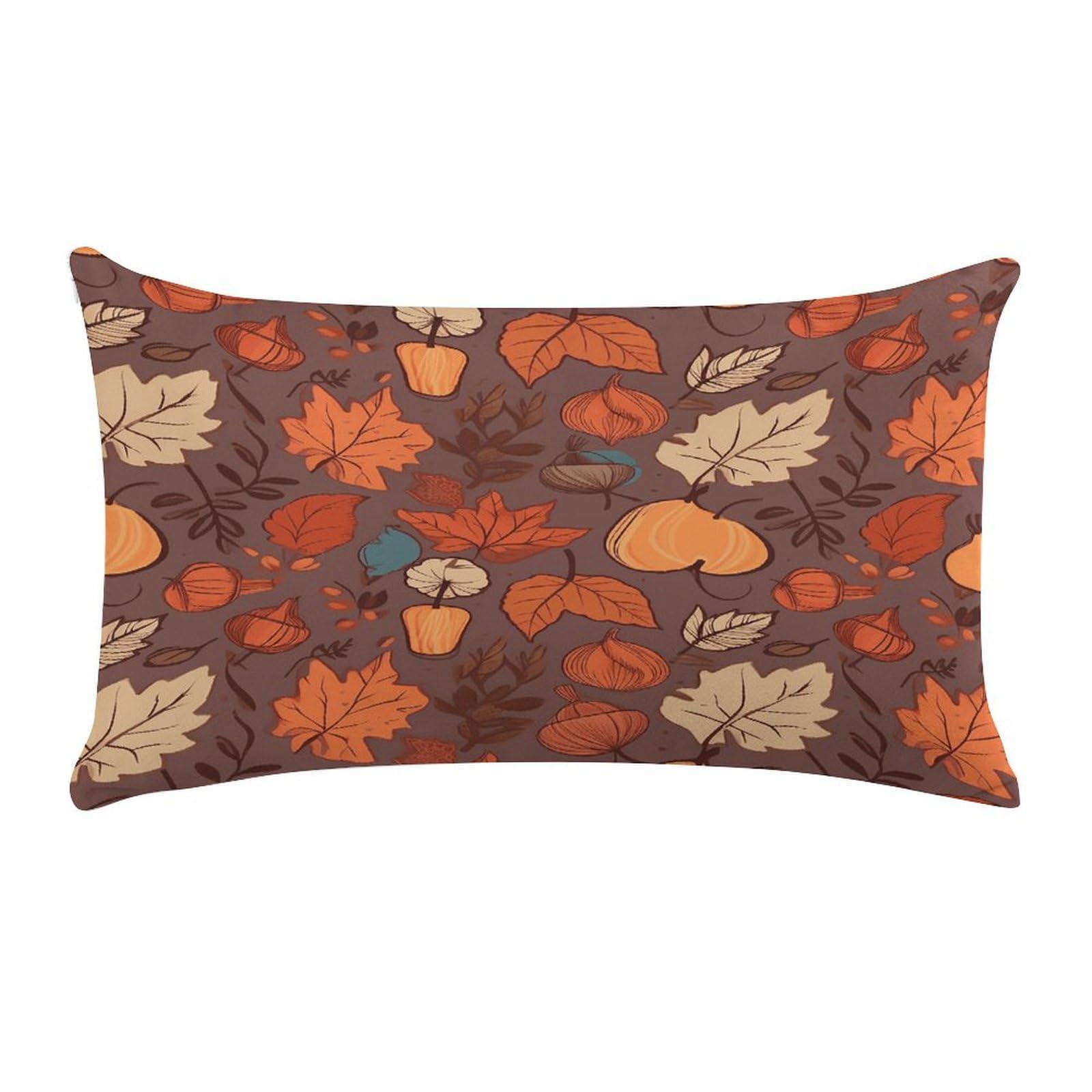MUSM Fall Throw Pillow Cover Rectangle Short Plush Pillowcase Soft Luxury Decorative Lumbar Throw Pillow Case with Zipper Short Plush Cushion Cases 12 X 20 Inch