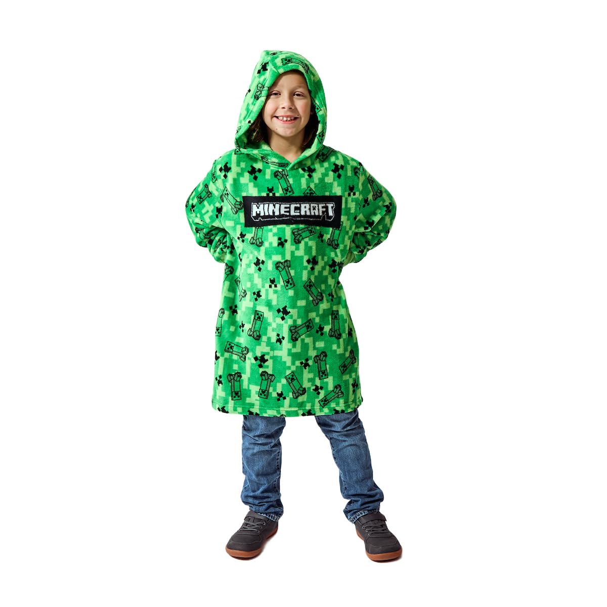 Minecraft Creepers & TNT chłopięca bluza z kapturem z długim rękawem