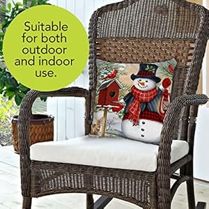   Briarwood-Lane-Snowman-and-Friends-Winter-Decorative-Pillow-Birds-Indoor-Outdoor-17-x-17