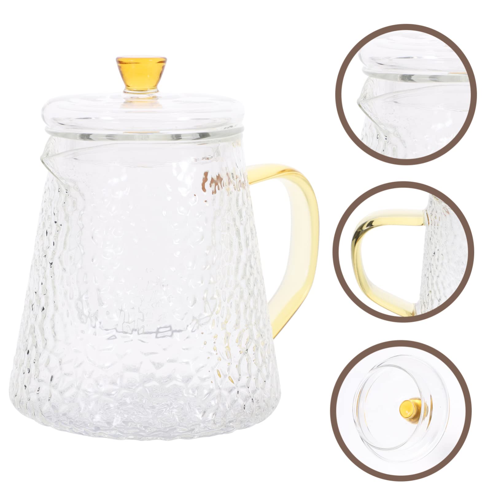 Handliche Teekanne aus Hochhitzebeständigem Borosilikatglas 600ml mit Integriertem Sieb und Transparenter Optik für Losen Tee Zuhause und Büro
