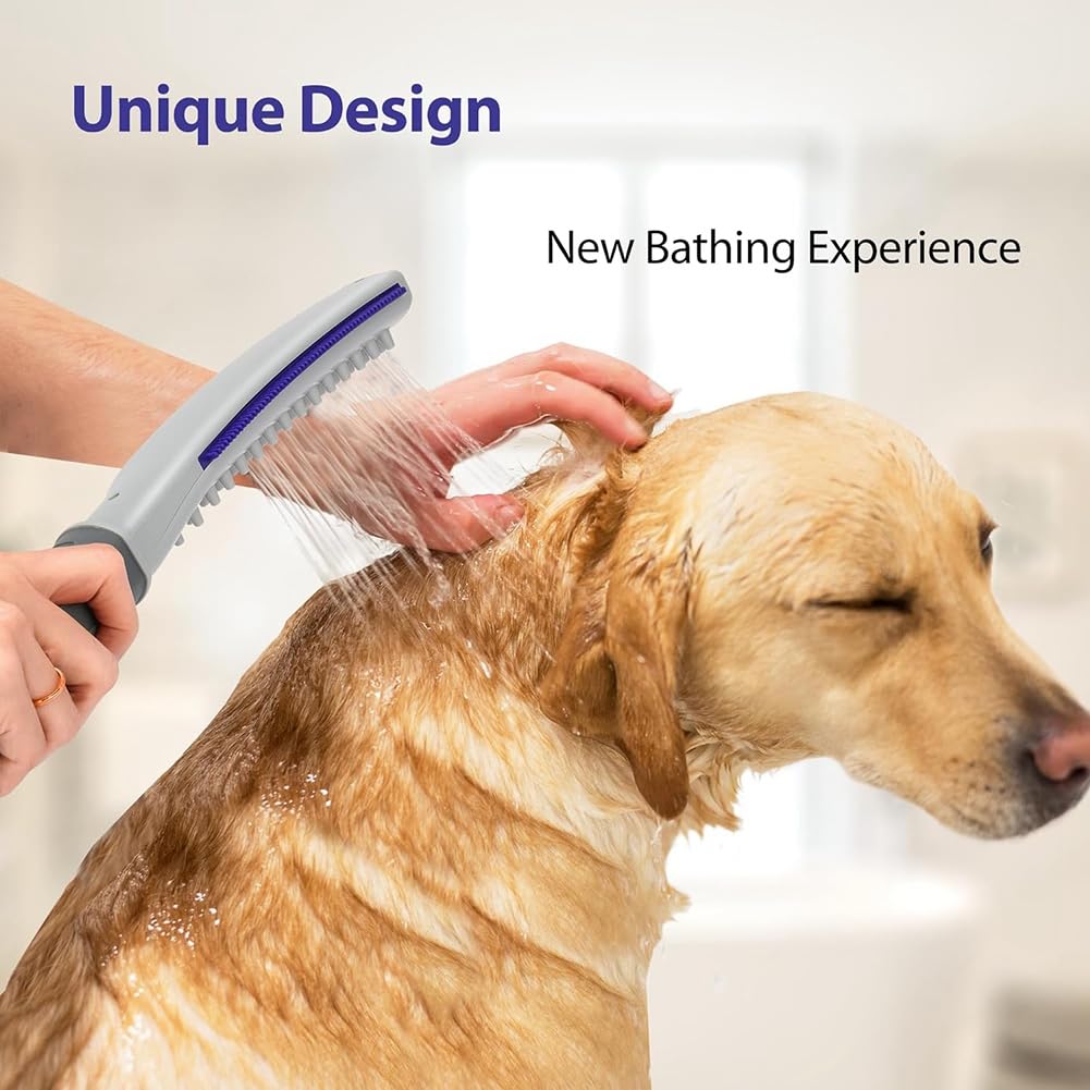 Cabezal Ducha para Perros, Accesorio Ducha para Mascotas, Rociador Baño para Mascotas, Rociador Lavado para Perros para Interiores y Exteriores, Incluye Manguera Flexible 8 Pies