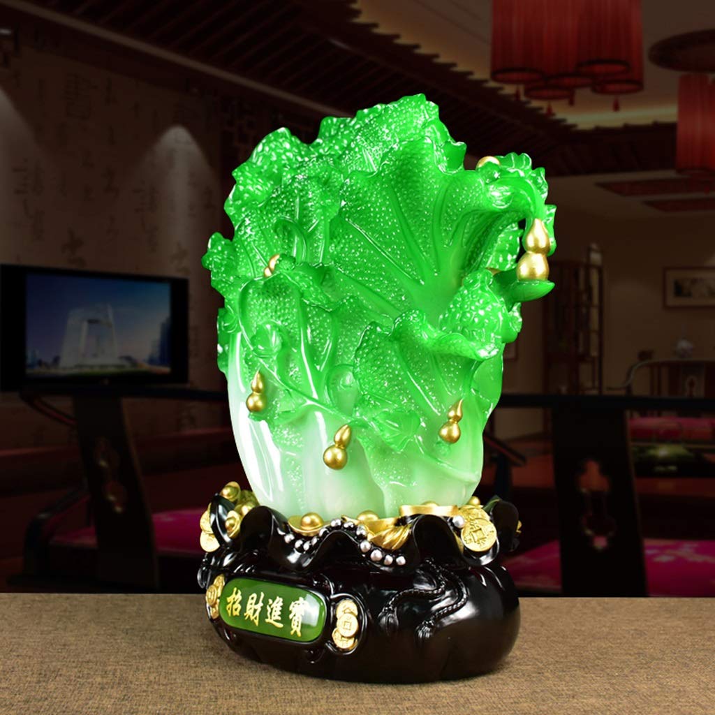 Estatua de Feng Shui/Estatuilla de la Suerte de la Riqueza Decoración del hogar Estatuas de Feng Shui Figura de poliresina de repollo de la Suerte de la Riqueza Obra de Arte, Regalo de felicitación