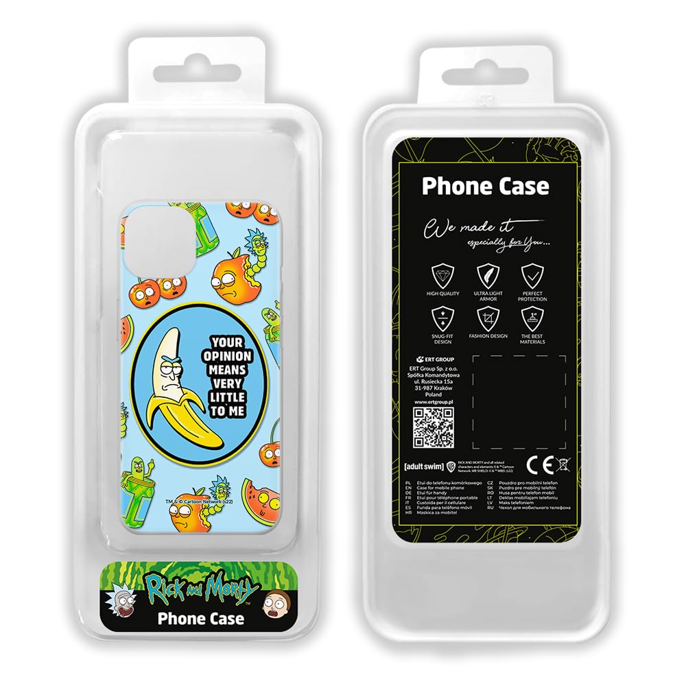 ERT GROUP custodia per cellulare per Iphone 14 PRO MAX originale e con licenza ufficiale Rick and Morty, modello Rick & Morty 045 adattato in modo ottimale alla forma dello smartphone, custodia