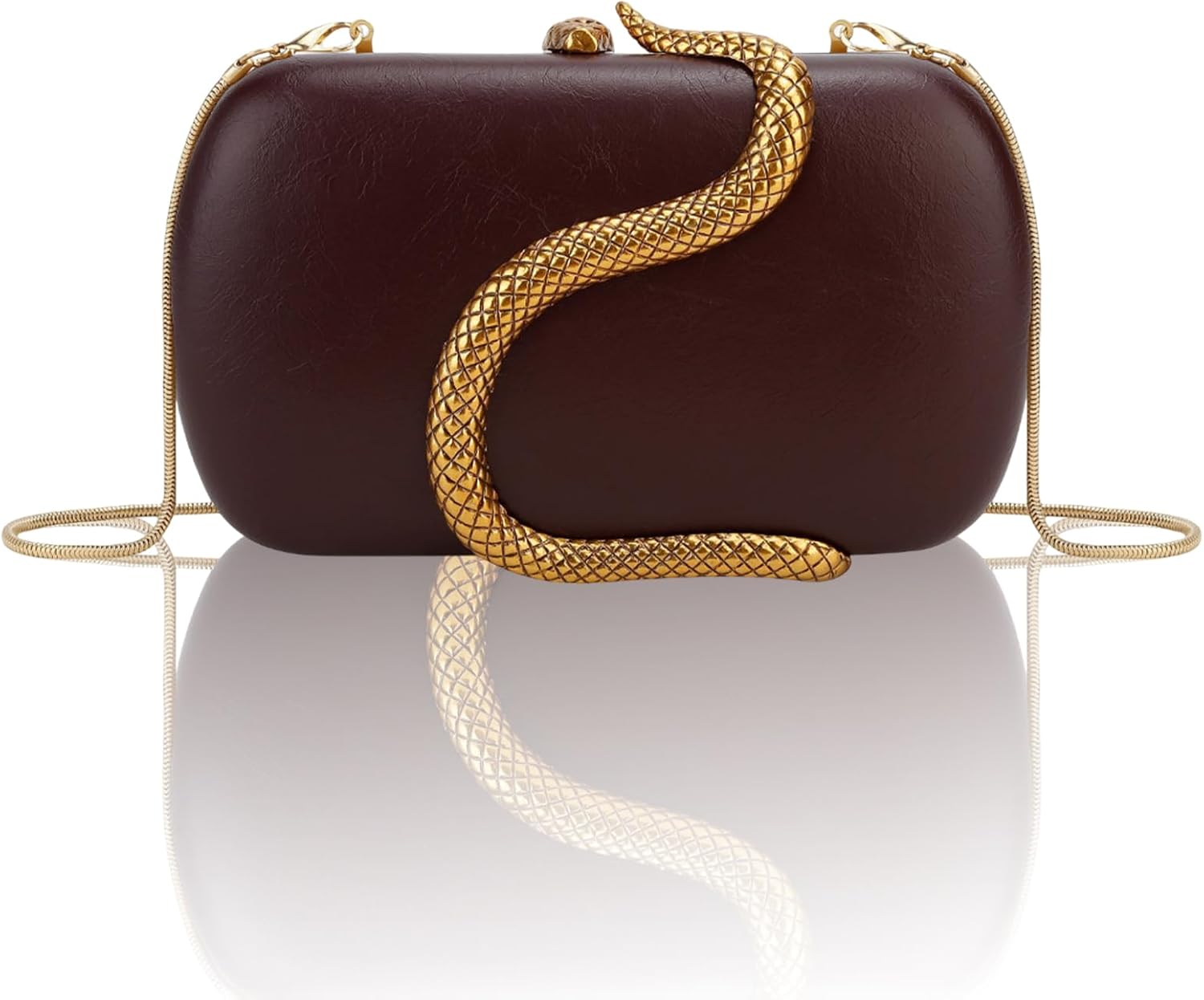 Clutch Purse for Women Evening Handbags Ladies Vintage Womens Crossbody Shoulder Bags PU Clutches with Detachable Chains