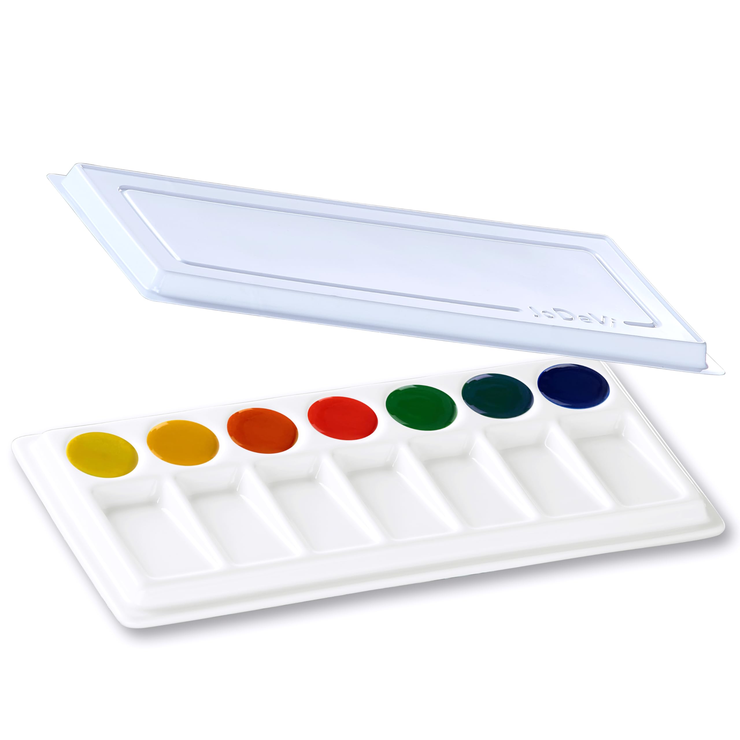 JODEVI Ceramic Paint Palette 14 Well Rectangular Watercolor Palette Porcelain Mixing Tray for Watercolor Gouache and Acrylic