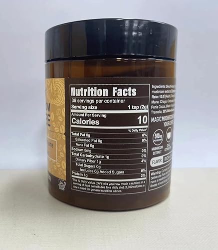 Miniatura 7 de Café de hongos descafeinado - 36 porciones, mezcla de café instantáneo incluye 10 hongos extracto en polvo, 2.54 oz