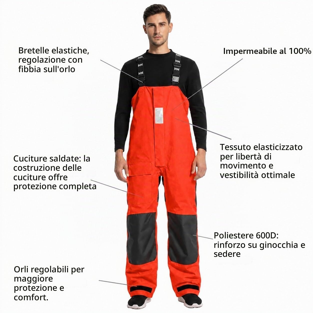 Costa Vela-Tuta Impermeabile Traspirante Giacca & Bavaglino Set Uomini Attrezzature Maltempo