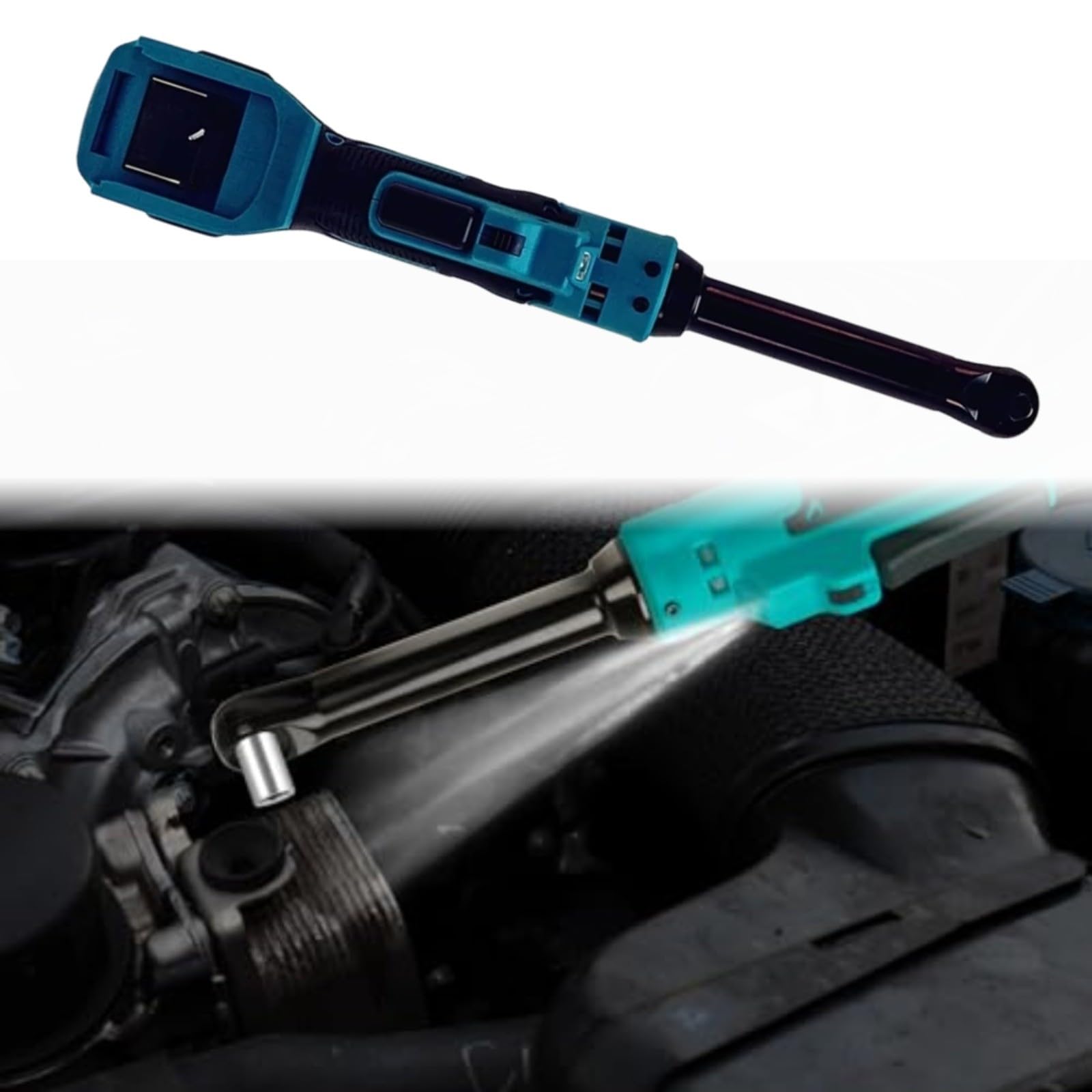 Llave de trinquete inalámbrica de 3/8 pulgadas, herramienta eléctrica con portabrocas de liberación rápida, agarre antideslizante de alto par para reparación de automóviles, mantenimiento