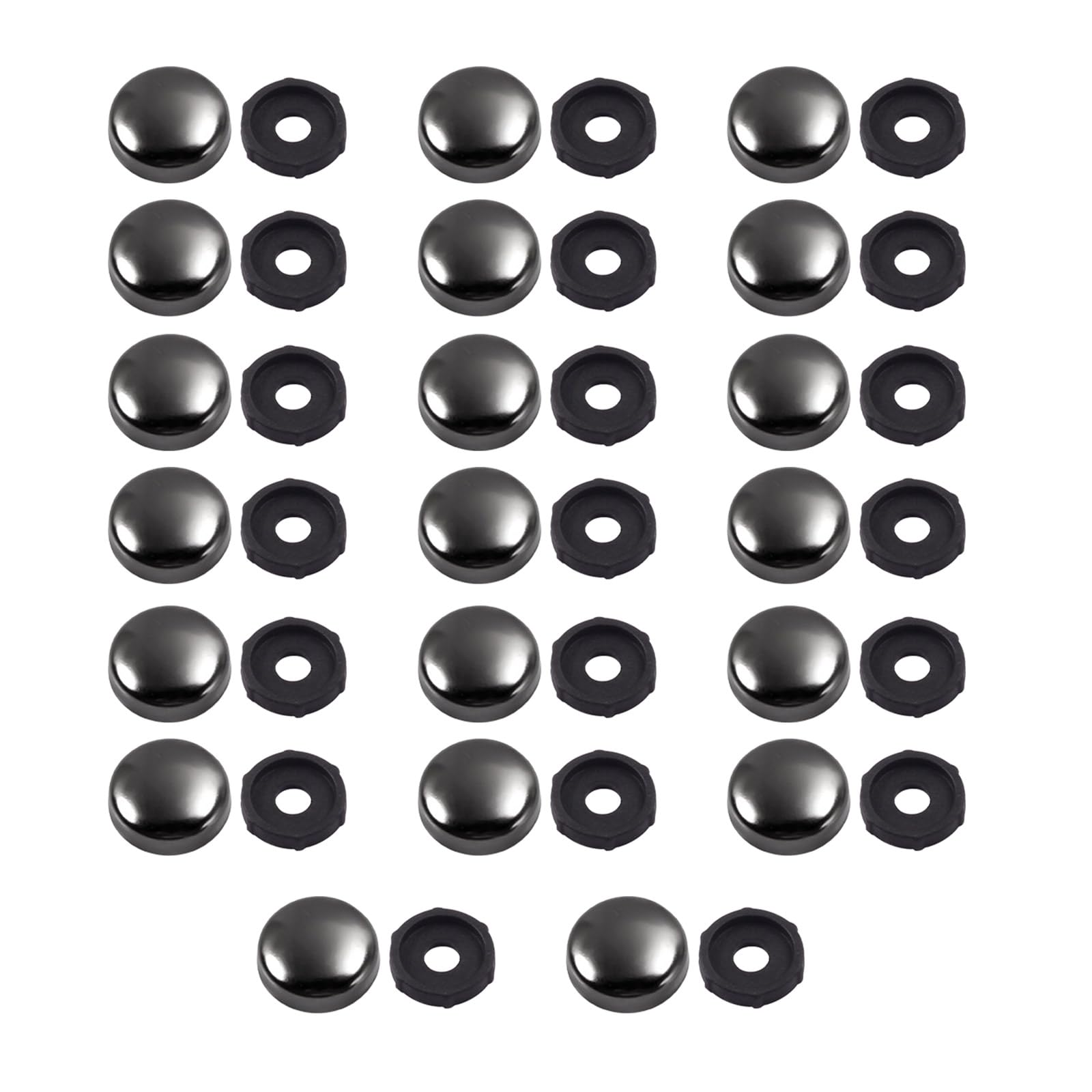 Newft Black 20Pcs 16Mm Glass Screws Caps Decorative Screw With Caps Flat Advertisement Nails Fittings Decorative Covers Nails Flat Advertisement Fittings