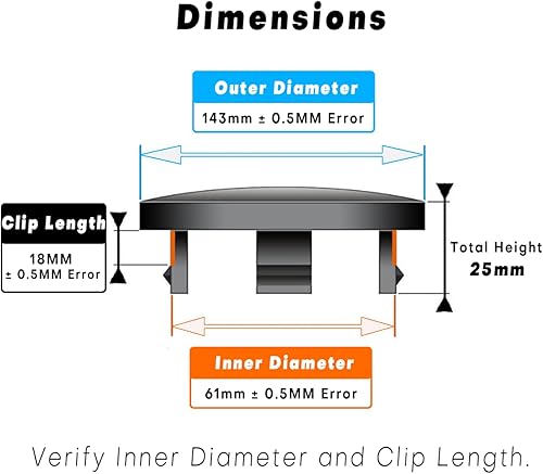 Miniatura 2 de Tapones centrales de rueda de 5.630 in 5.63" para OZ Racing M674 PCM674-225 Tapacubos centrales  Paquete de 4 tapas centrales negras de repuesto