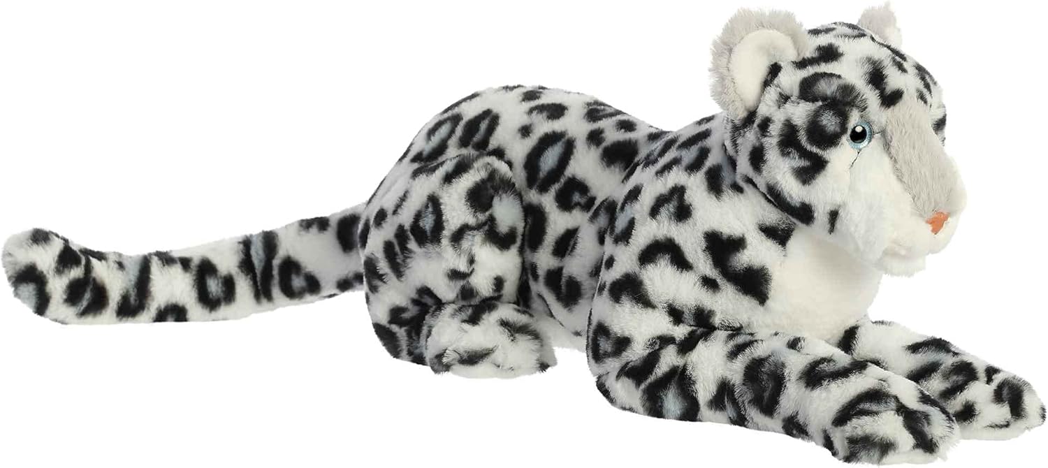 Aurora® Exquisite Luxe Boutique™ Asha White Leopard™ Stuffed Animal - Luxurious Elegance - Sensory Delight - White 19 Inches