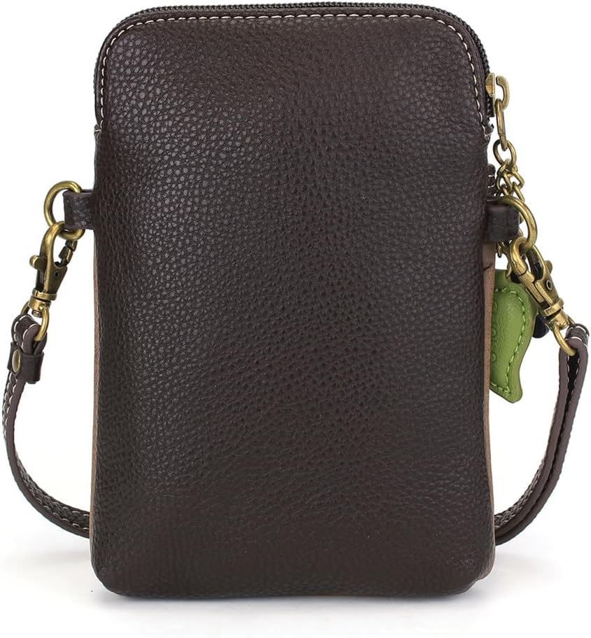 CHALA Wilderness Animal Collection Cell Phone Crossbody Purse-Women PU Leather/Canvas Multicolor Handbag w/Adjustable Strap